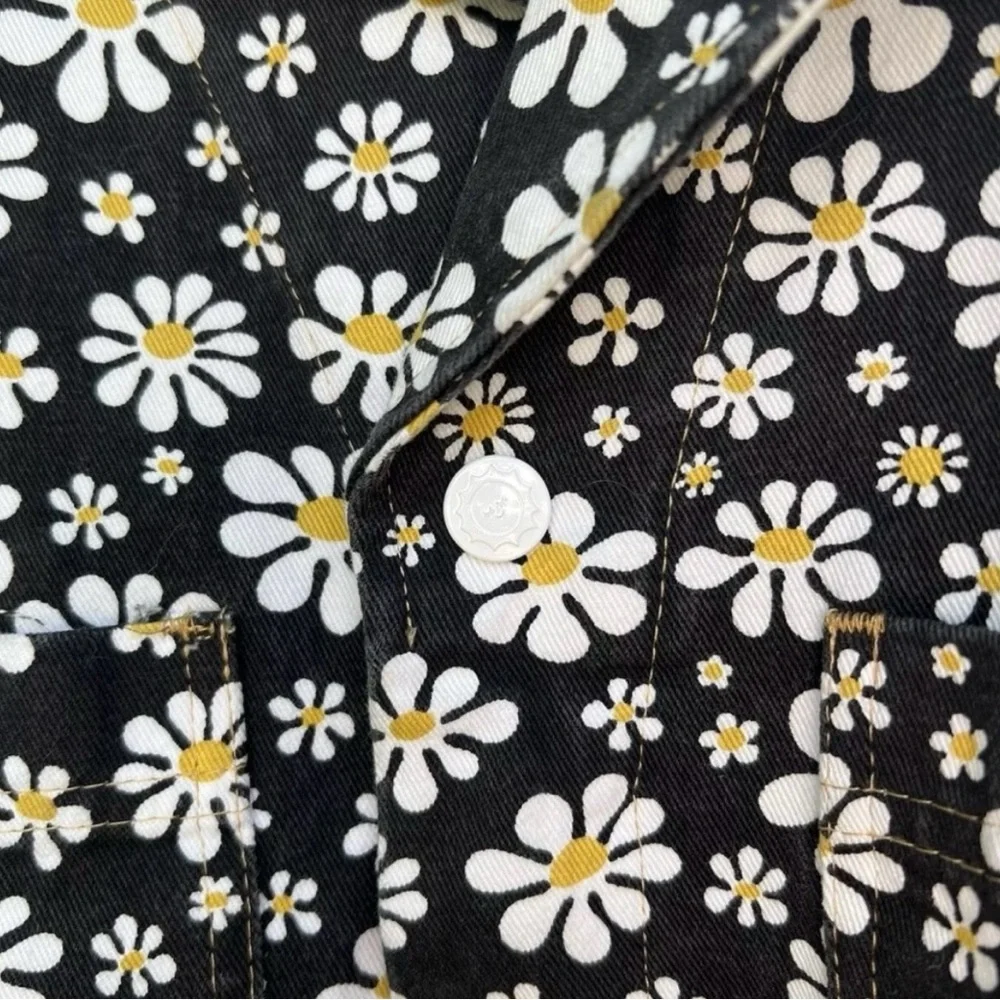 Big Bud Press Black Lazy Daisy Short Sleeve Jumpsuit Size XS - Picture 6 of 7